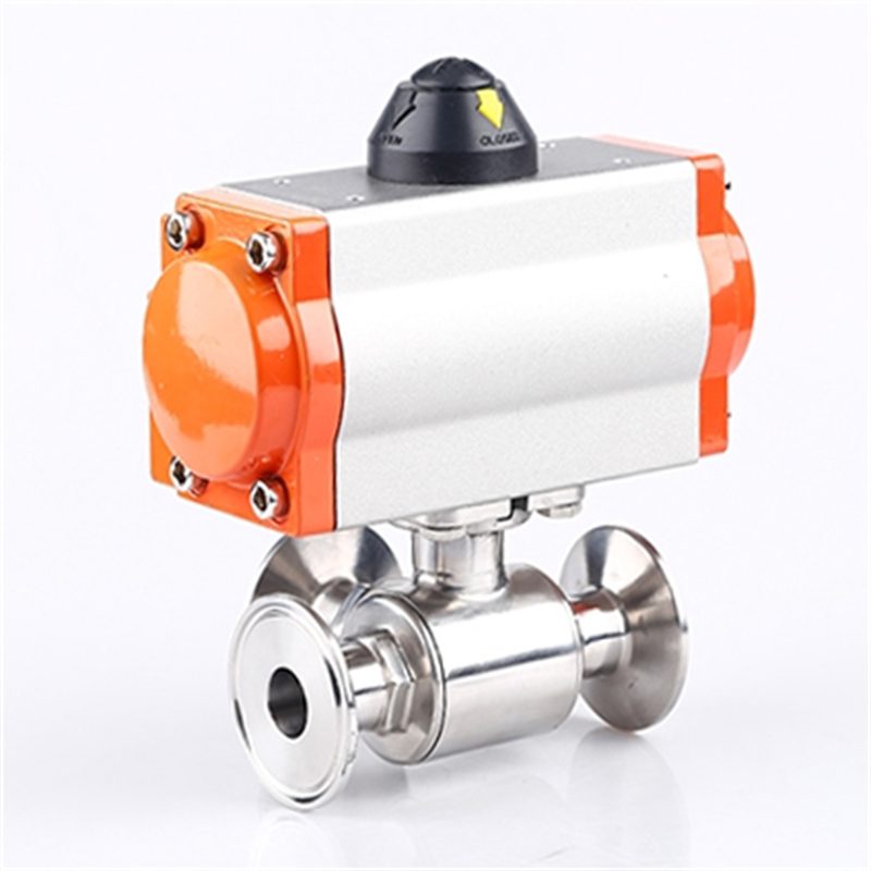 304 Stainless Steel Pneumatic Quick-Install Three-Way Ball Valve