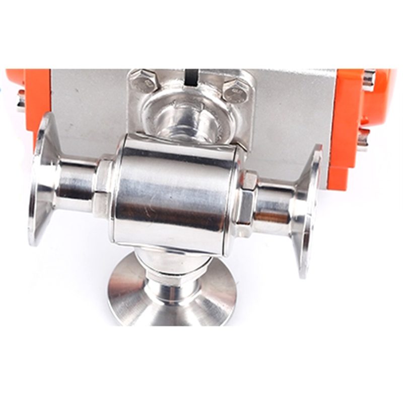 304 Stainless Steel Pneumatic Quick-Install Three-Way Ball Valve