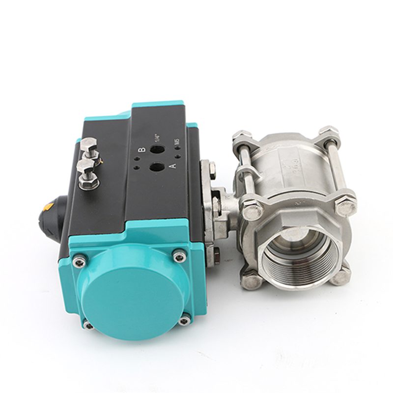 304 Stainless Steel Three-Piece Threaded Pneumatic Ball Valve