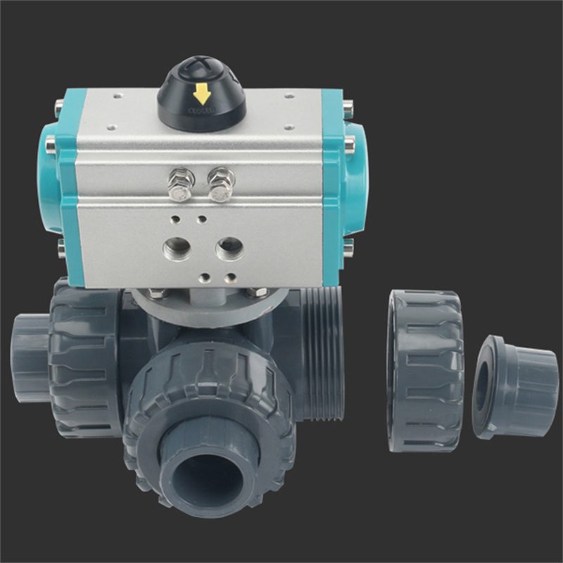 Pneumatic Plastic Three-Way Ball Valve