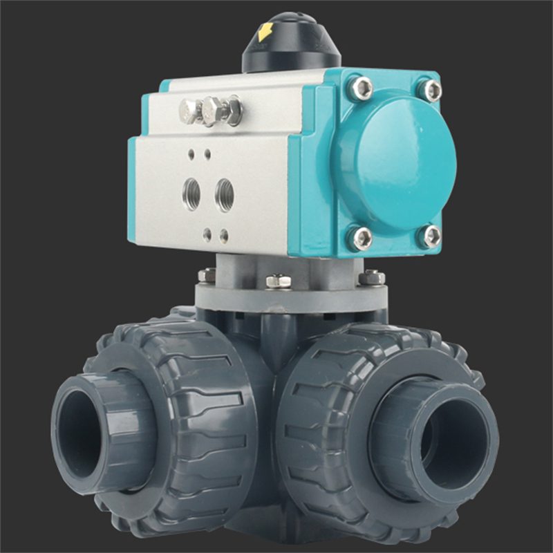 Pneumatic Plastic Three-Way Ball Valve