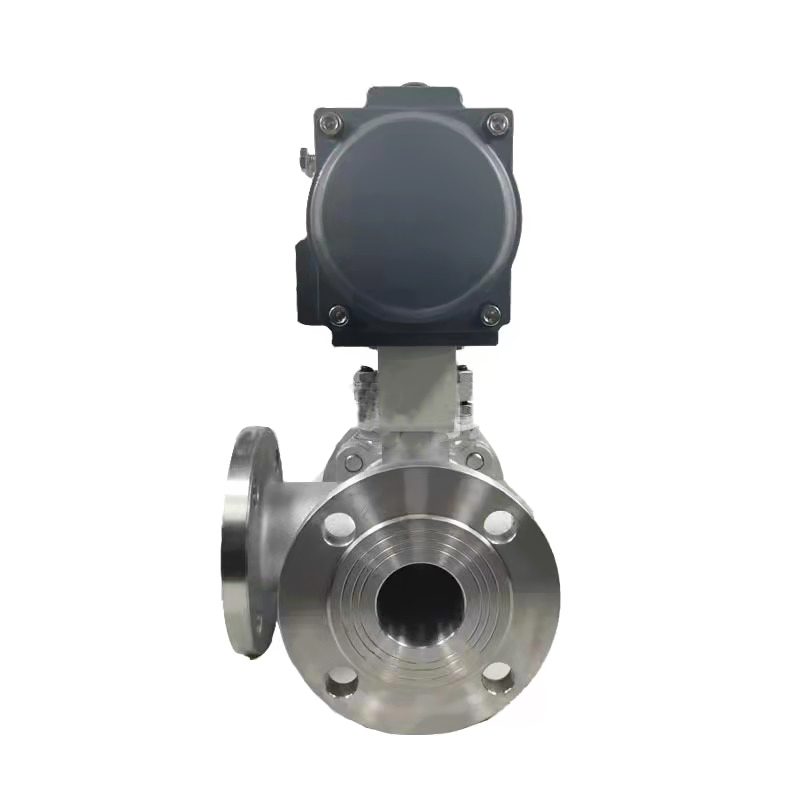 Pneumatic Stainless Steel Three-Way Flange Ball Valve