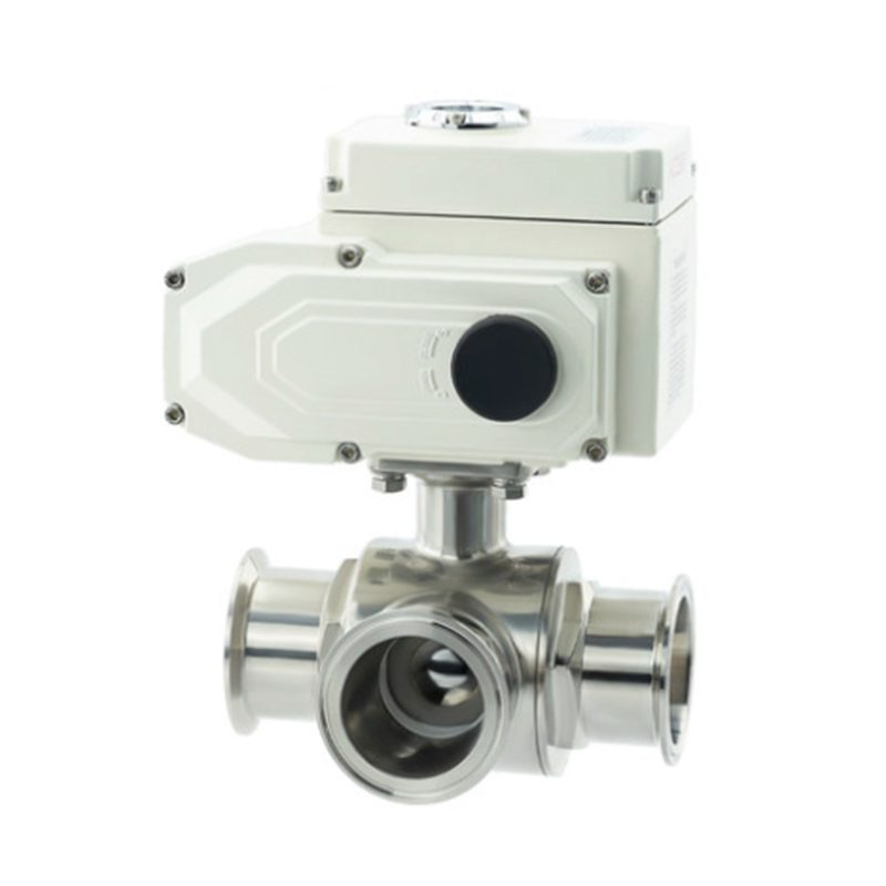 Stainless Steel Three-Way Sanitary Electric Ball Valve