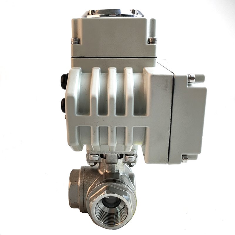 Stainless Steel Three-Way Threaded Electric Ball Valve