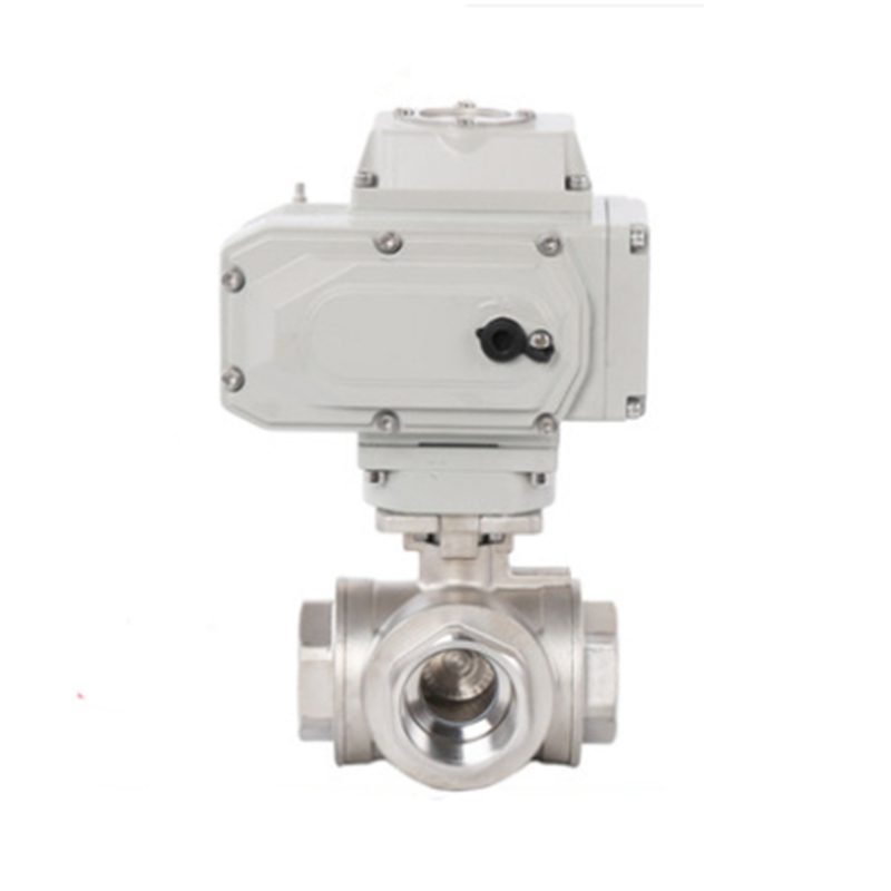 Stainless Steel Three-Way Threaded Electric Ball Valve