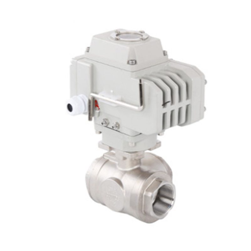 Stainless Steel Three-Way Threaded Electric Ball Valve