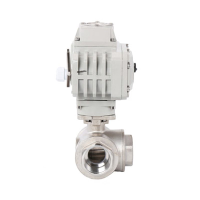 Stainless Steel Three-Way Threaded Electric Ball Valve